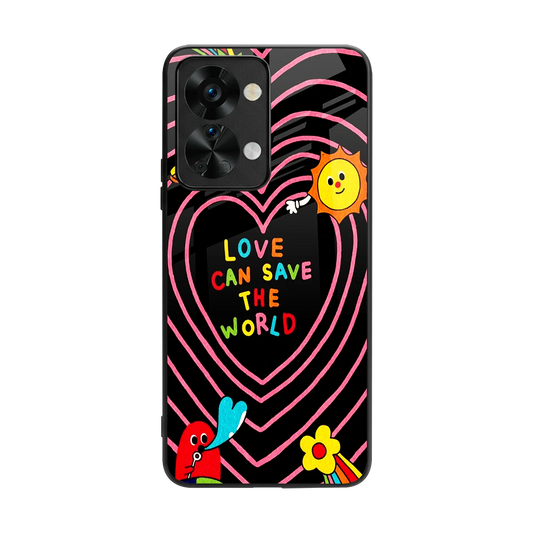 Save With Love back phone cover | glass case for oneplus nord 2t