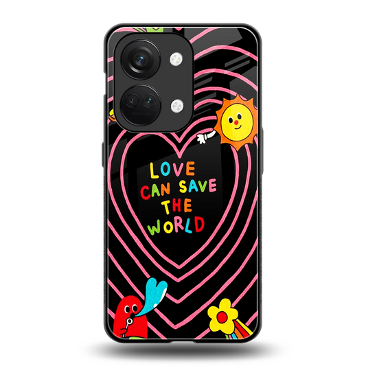 Save With Love back phone cover | glass case for oneplus nord 3
