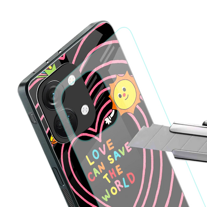 Save With Love stylish phone case for oneplus nord 3 | glossy glass and slim fit