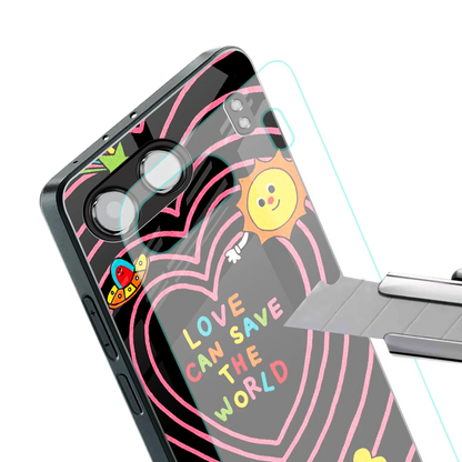 Save With Love stylish phone case for oneplus nord 4 | glossy glass and slim fit
