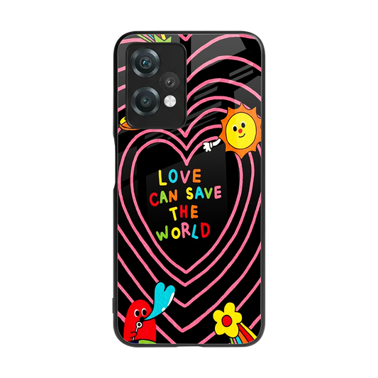 Save With Love back phone cover | glass case for oneplus nord ce 2 lite