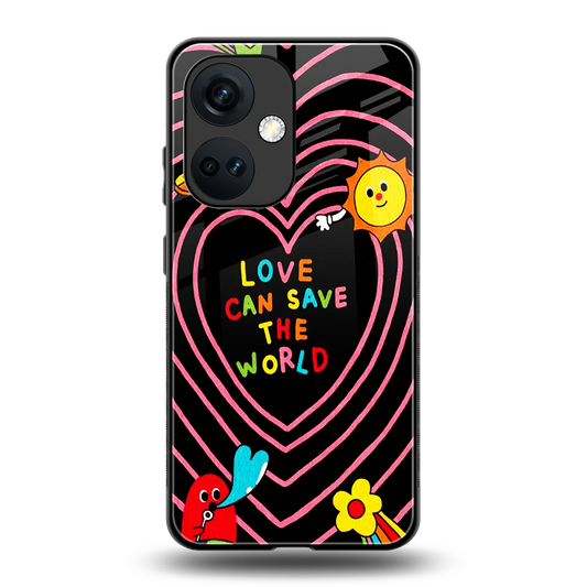 Save With Love back phone cover | glass case for oneplus nord ce 3