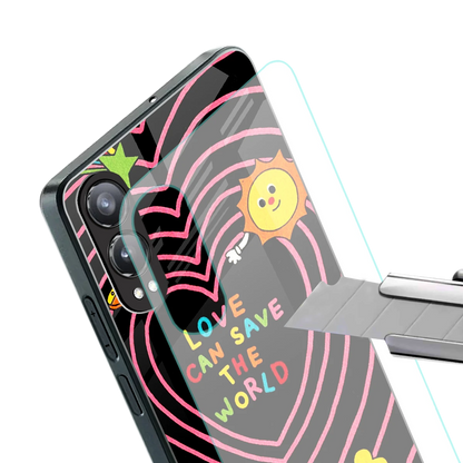 Save With Love stylish phone case for oneplus nord ce 4 lite | glossy glass and slim fit