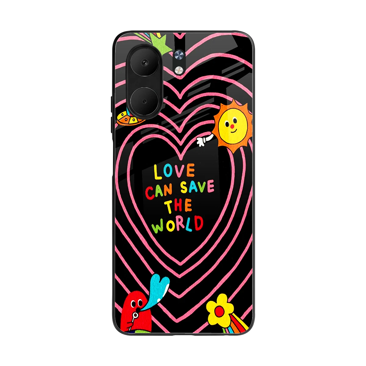 Save With Love back phone cover | glass case for oppo a5x 5g