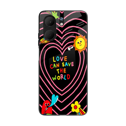 Save With Love back phone cover | glass case for oppo a5x 5g