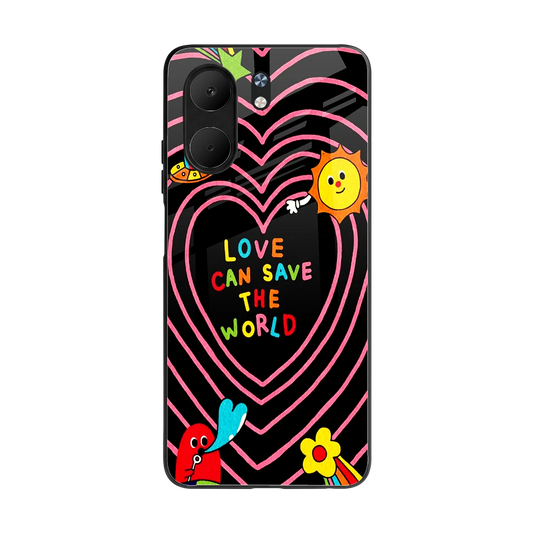 Save With Love back phone cover | glass case for oppo a5x 5g