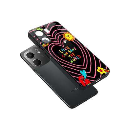 Save With Love sleek oppo a5x 5g cover with tempered glass back and TPU edges