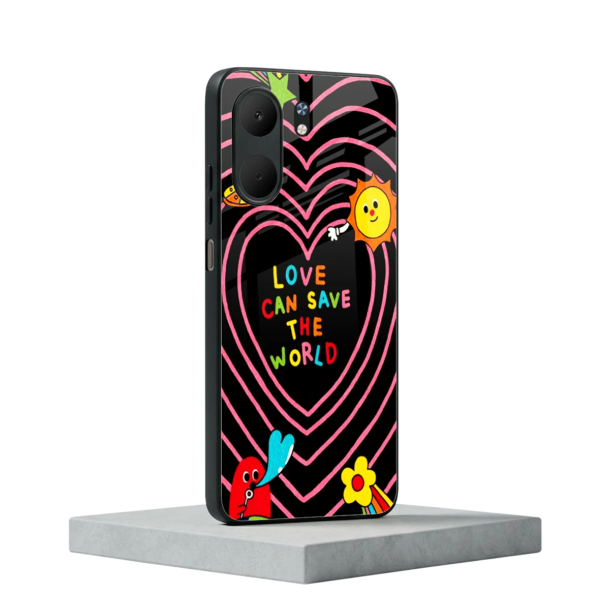 Save With Love oppo a5x 5g mobile cover | shockproof glass phone case