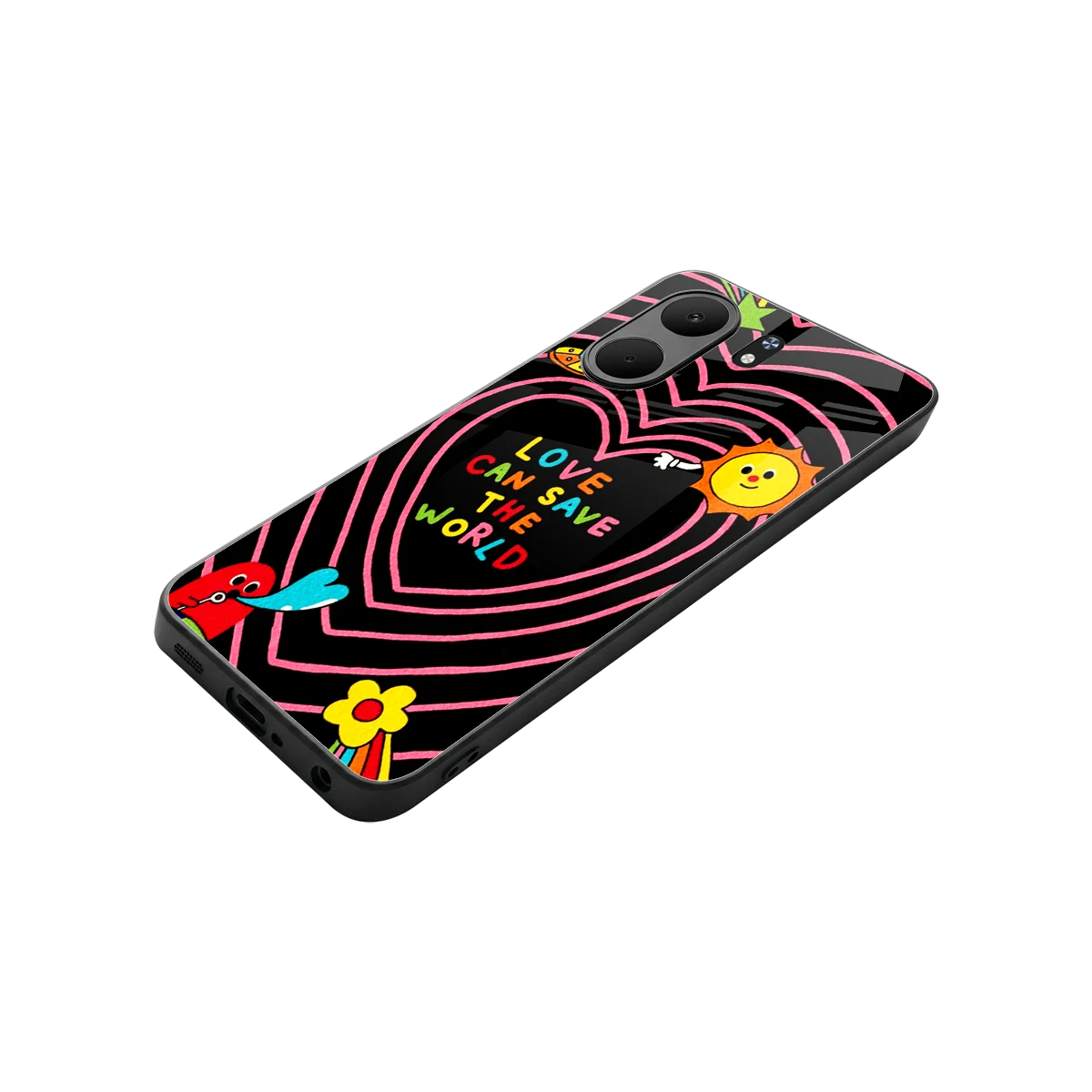 Save With Love stylish phone case for oppo a5x 5g | glossy glass and slim fit