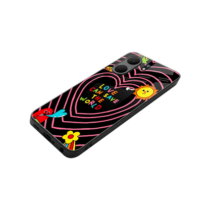 Save With Love stylish phone case for oppo a5x 5g | glossy glass and slim fit