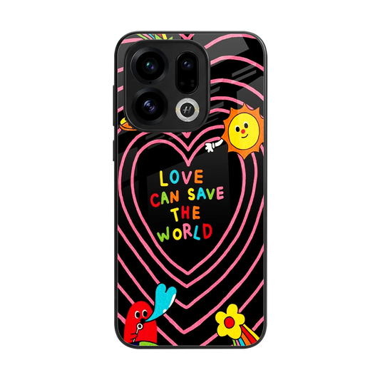 Save With Love back phone cover | glass case for oppo find x9