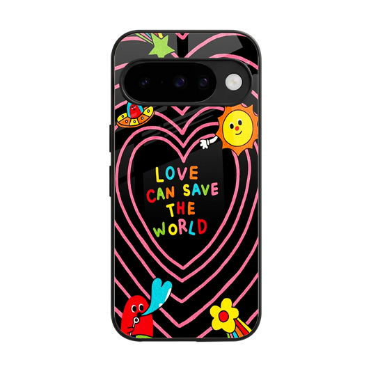 Save With Love back phone cover | glass case for google pixel 10