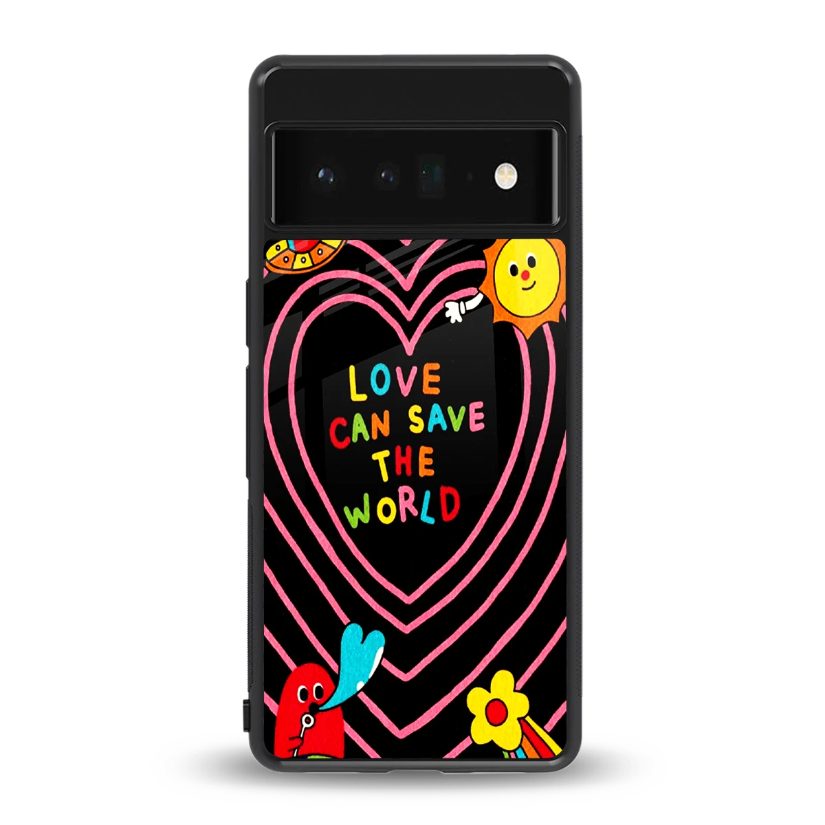 Save With Love back phone cover | glass case for google pixel 6 pro