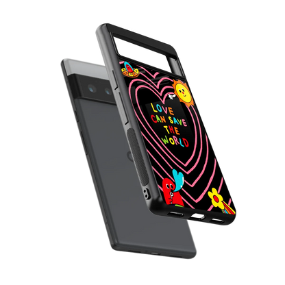 Save With Love sleek google pixel 6 pro cover with tempered glass back and TPU edges