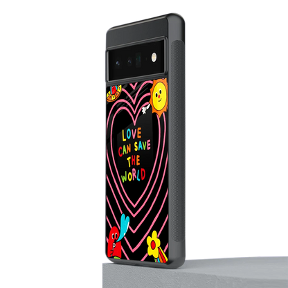 Save With Love stylish phone case for google pixel 6 pro | glossy glass and slim fit