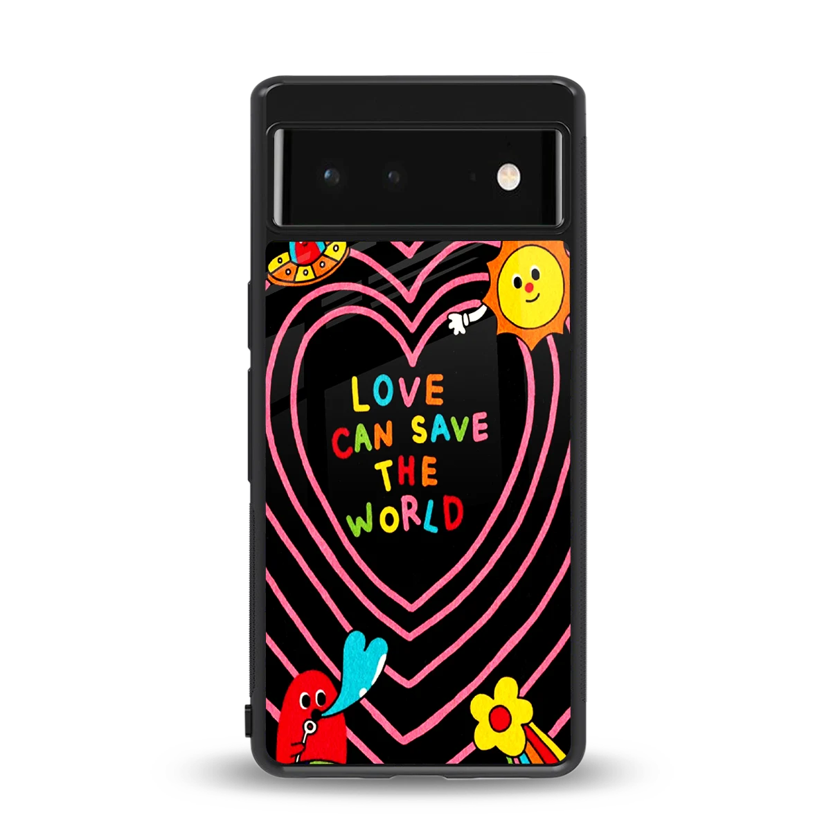 Save With Love back phone cover | glass case for google pixel 6a