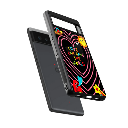 Save With Love sleek google pixel 6 cover with tempered glass back and TPU edges