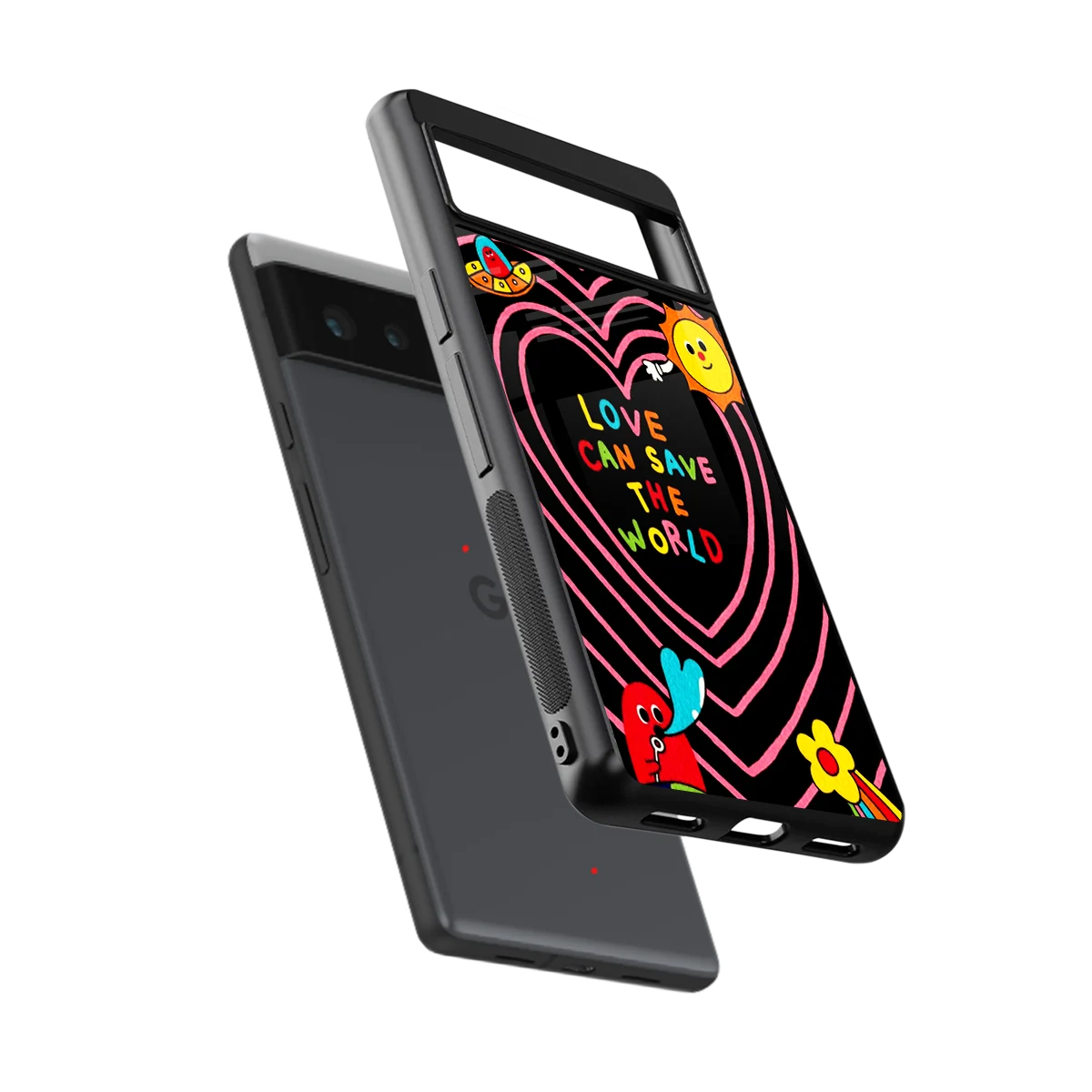 Save With Love sleek google pixel 6a cover with tempered glass back and TPU edges