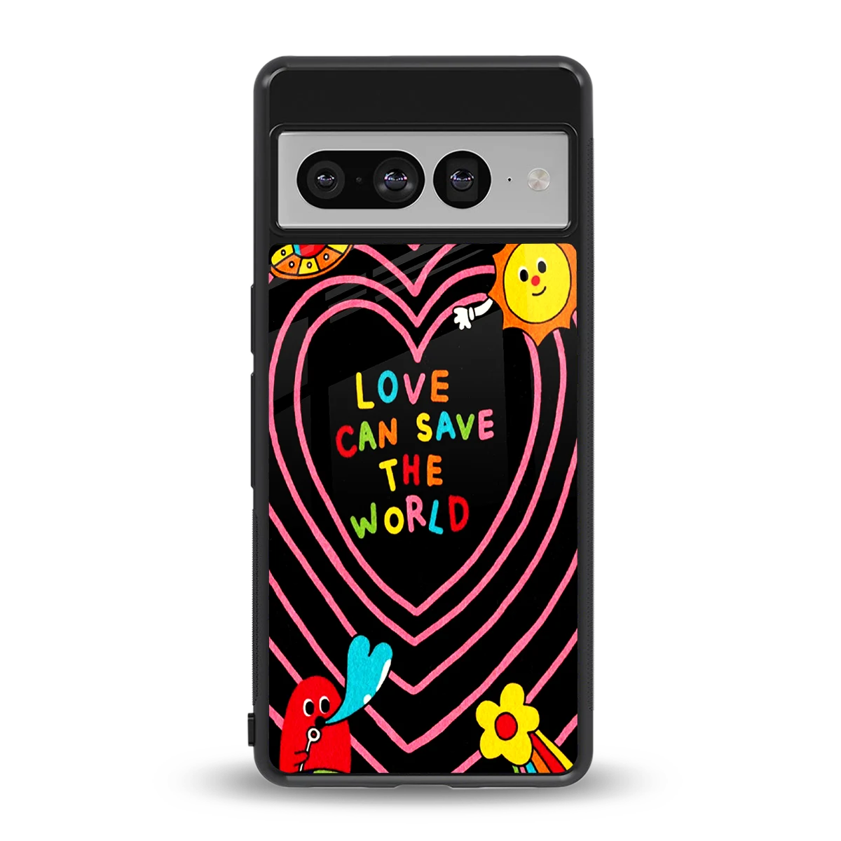 Save With Love back phone cover | glass case for google pixel 7 pro