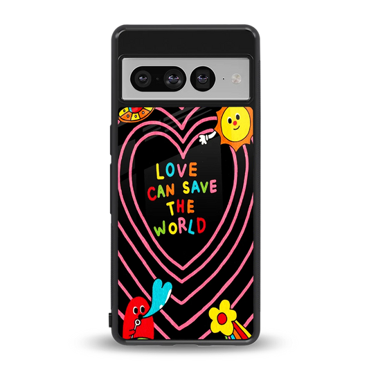 Save With Love back phone cover | glass case for google pixel 7 pro