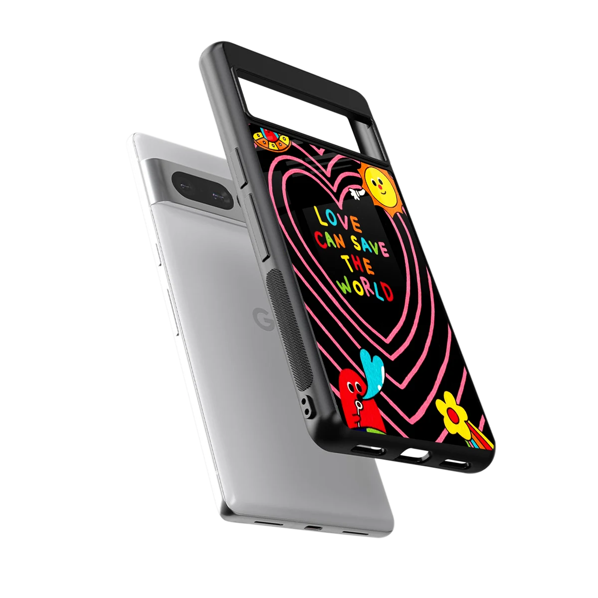 Save With Love sleek google pixel 7 pro cover with tempered glass back and TPU edges