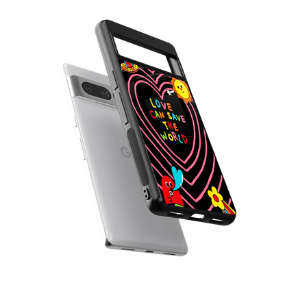 Save With Love sleek google pixel 7 pro cover with tempered glass back and TPU edges