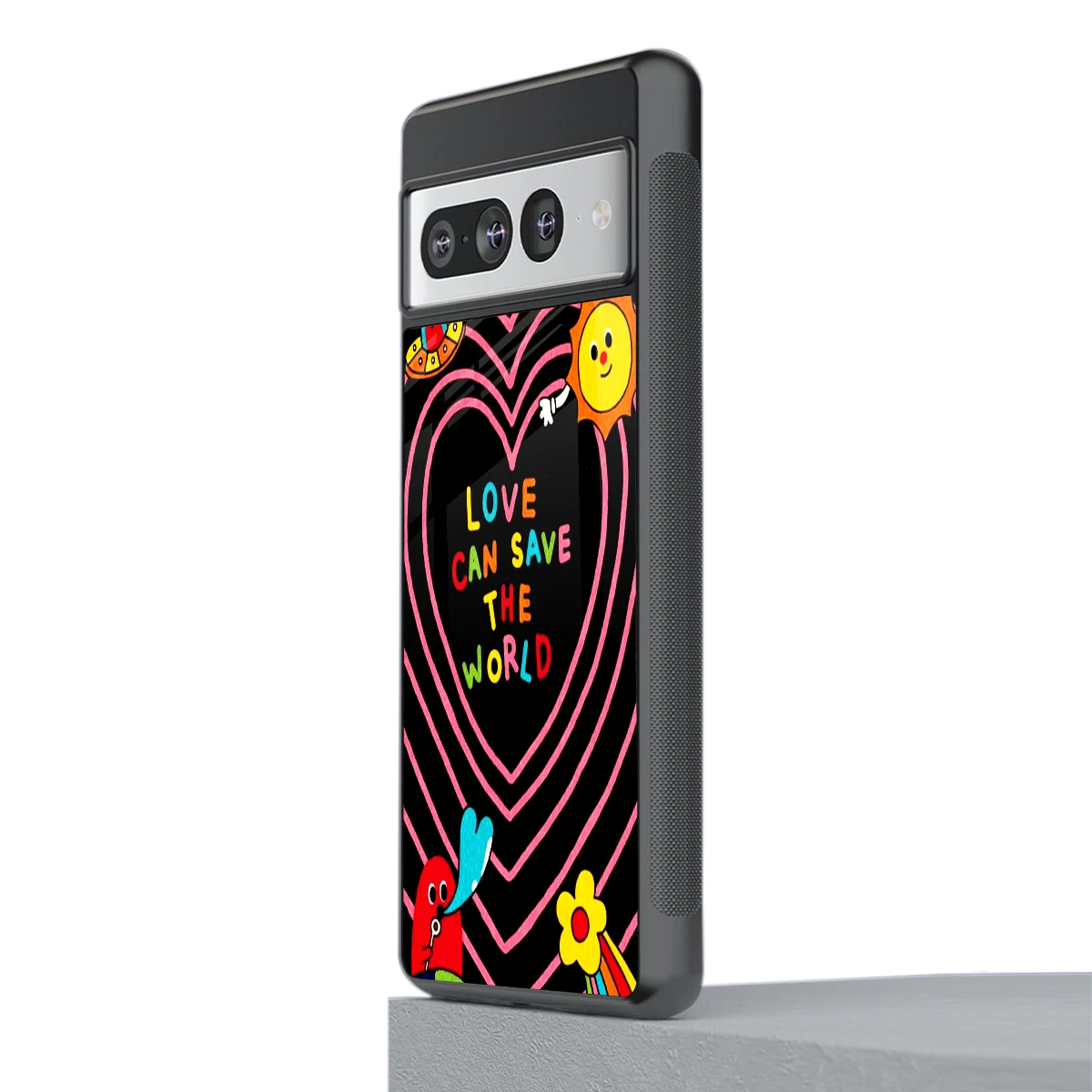 Save With Love stylish phone case for google pixel 7 pro | glossy glass and slim fit