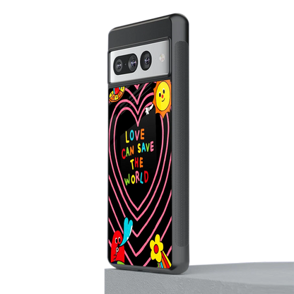 Save With Love stylish phone case for google pixel 7 pro | glossy glass and slim fit