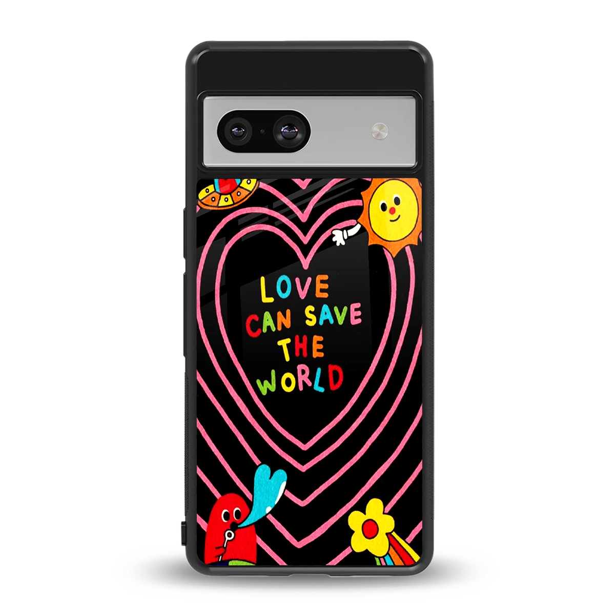 Save With Love back phone cover | glass case for google pixel 7a