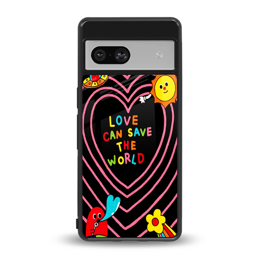 Save With Love back phone cover | glass case for google pixel 7