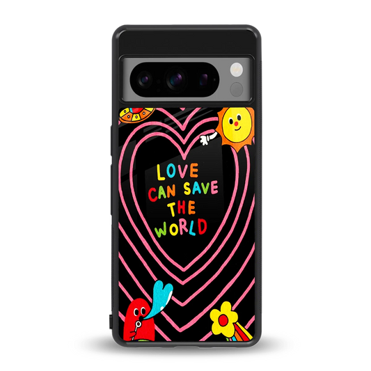 Save With Love back phone cover | glass case for google pixel 8 pro