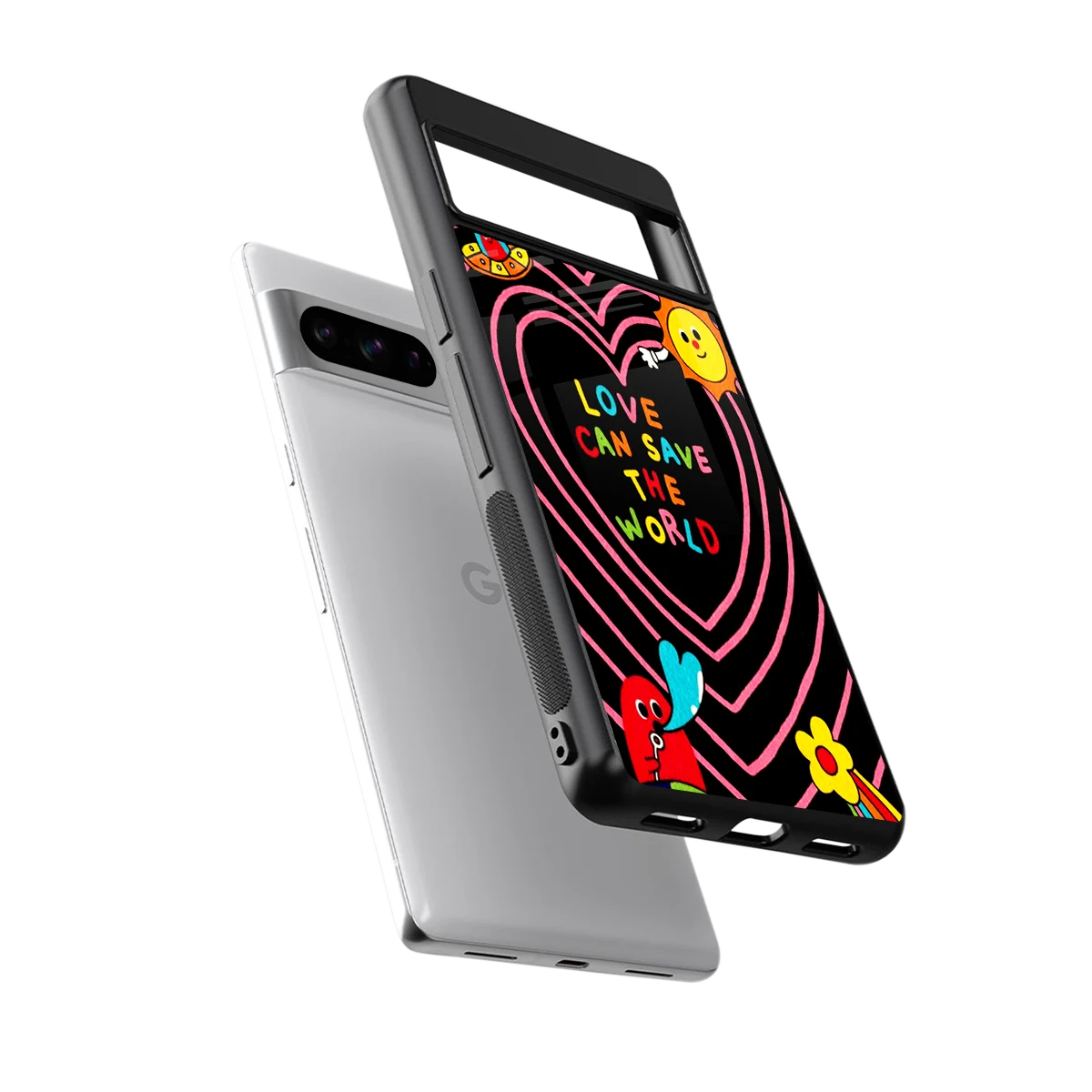 Save With Love sleek google pixel 8 pro cover with tempered glass back and TPU edges