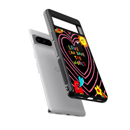 Save With Love sleek google pixel 8 pro cover with tempered glass back and TPU edges