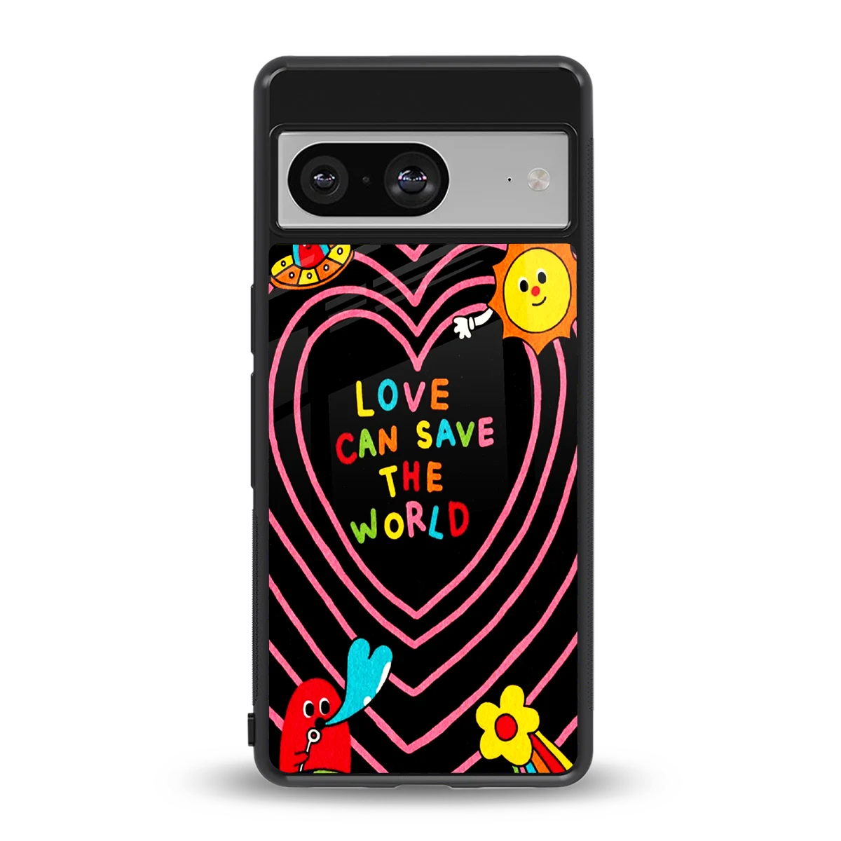Save With Love back phone cover | glass case for google pixel 8