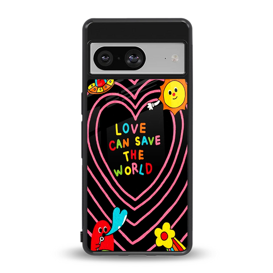 Save With Love back phone cover | glass case for google pixel 8
