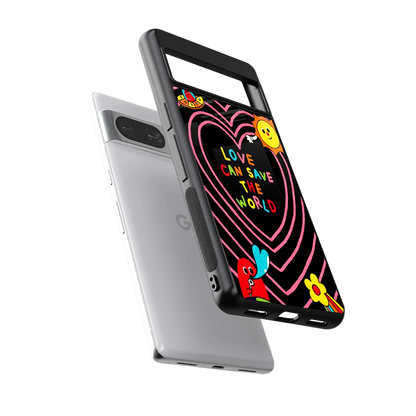 Save With Love sleek google pixel 8 cover with tempered glass back and TPU edges