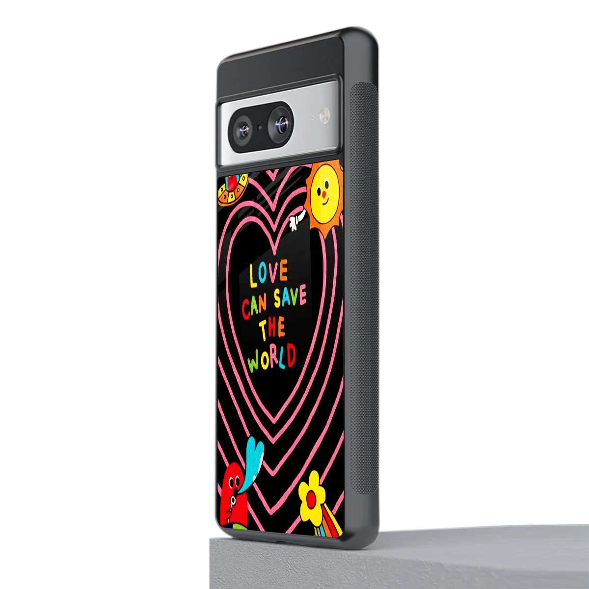 Save With Love stylish phone case for google pixel 8 | glossy glass and slim fit