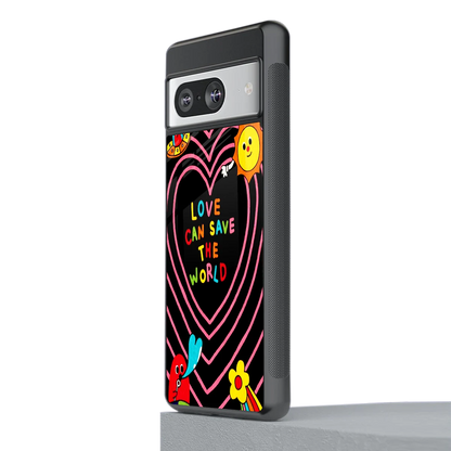 Save With Love stylish phone case for google pixel 8 | glossy glass and slim fit
