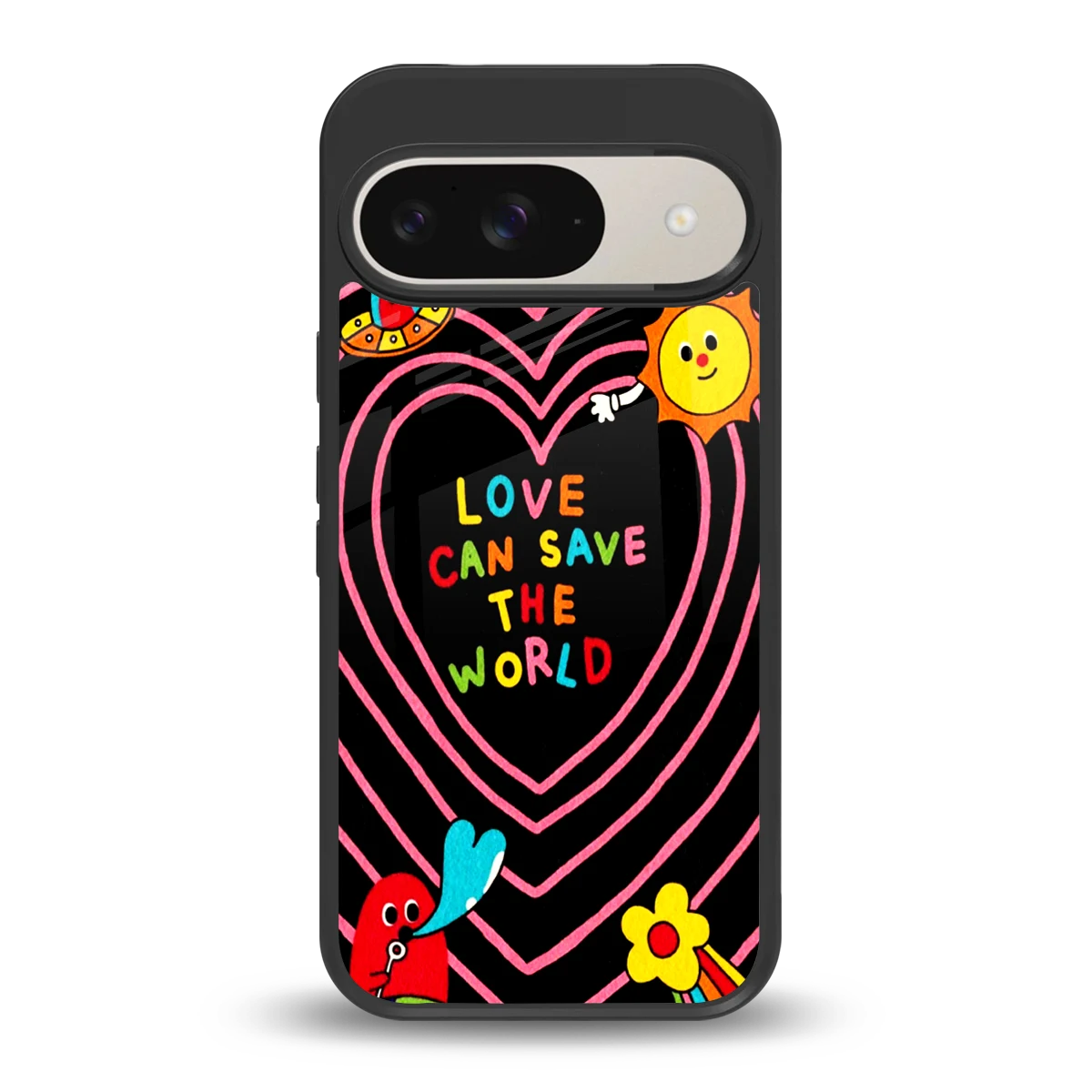 Save With Love back phone cover | glass case for google pixel 9