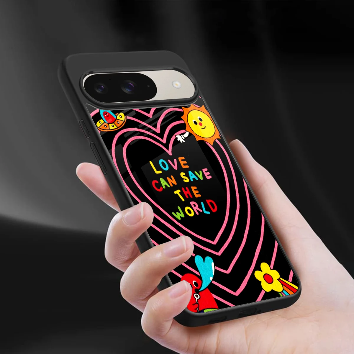 Save With Love sleek google pixel 9 cover with tempered glass back and TPU edges