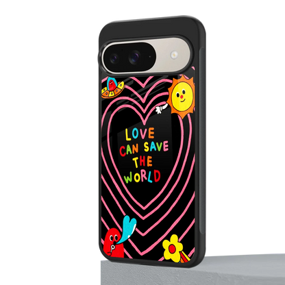 Save With Love google pixel 9 mobile cover | shockproof glass phone case