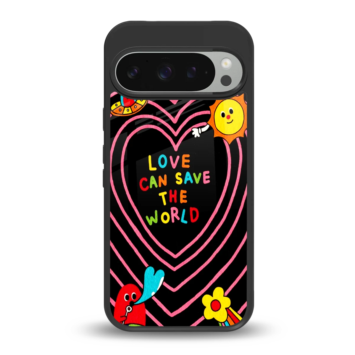Save With Love back phone cover | glass case for google pixel 9 pro xl