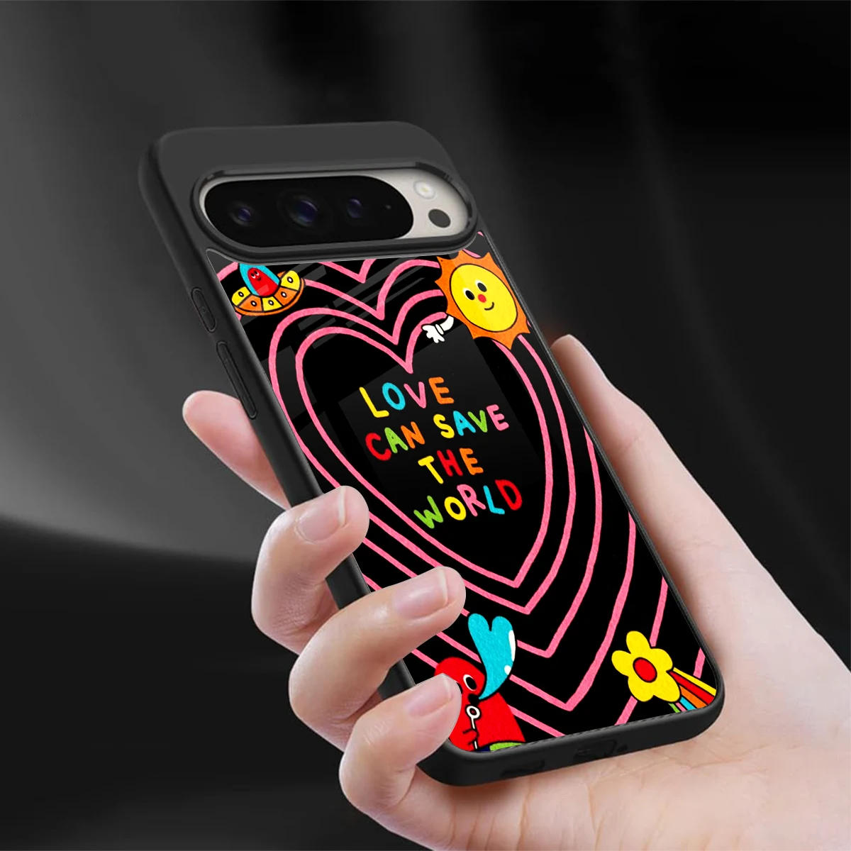 Save With Love sleek google pixel 9 pro cover with tempered glass back and TPU edges