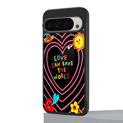 Save With Love google pixel 9 pro mobile cover | shockproof glass phone case