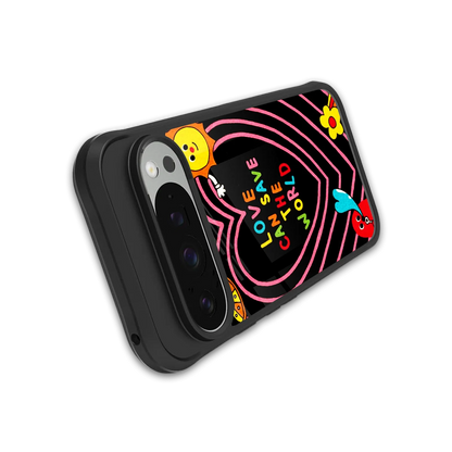 Save With Love stylish phone case for google pixel 9 pro xl | glossy glass and slim fit
