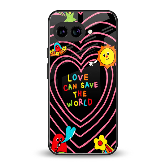 Save With Love back phone cover | glass case for google pixel 9a