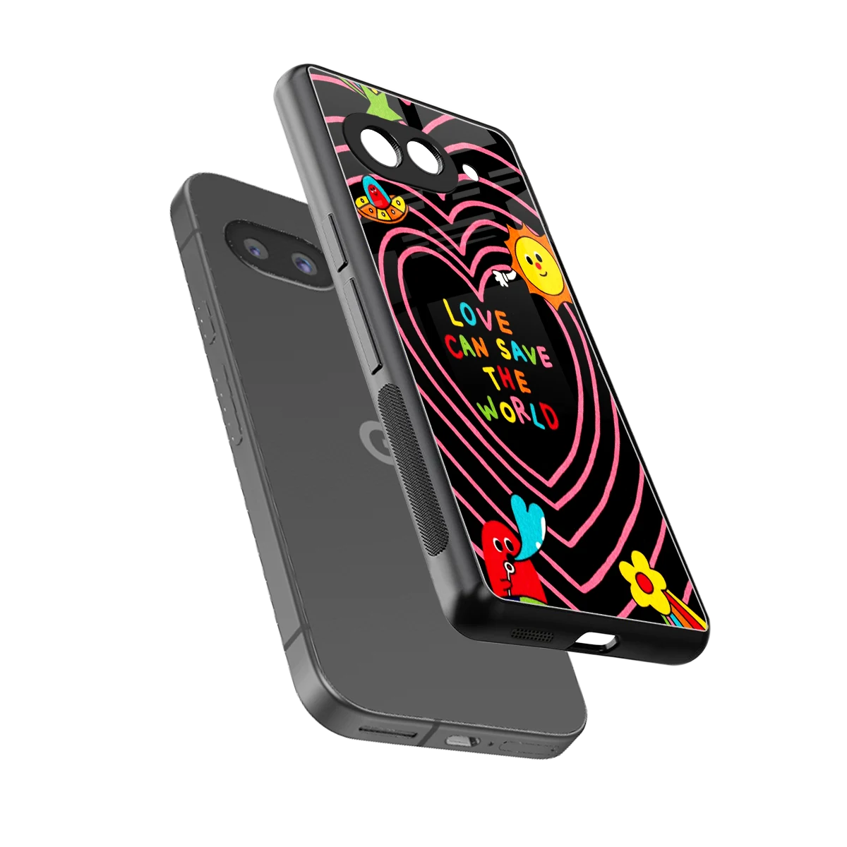 Save With Love sleek google pixel 9a cover with tempered glass back and TPU edges