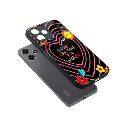 Save With Love sleek redmi 12 5g cover with tempered glass back and TPU edges
