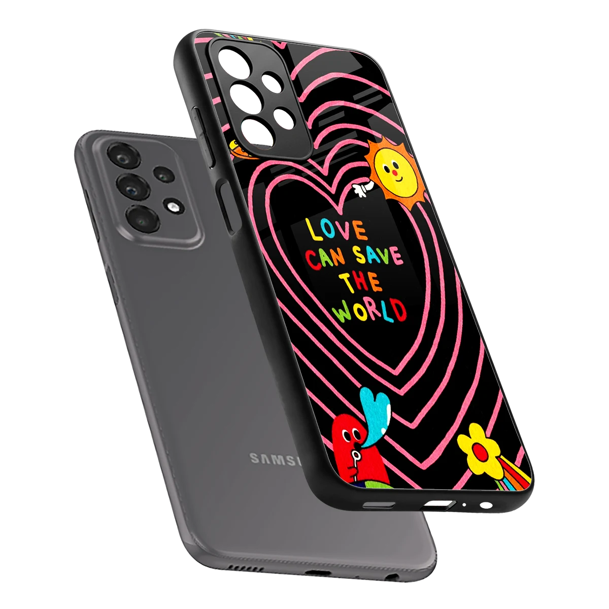 Save With Love sleek samsung galaxy a23 cover with tempered glass back and TPU edges