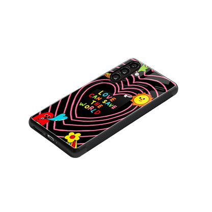 Save With Love stylish phone case for samsung galaxy a36 5g | glossy glass and slim fit